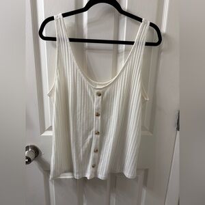 H&M White tank with buttons